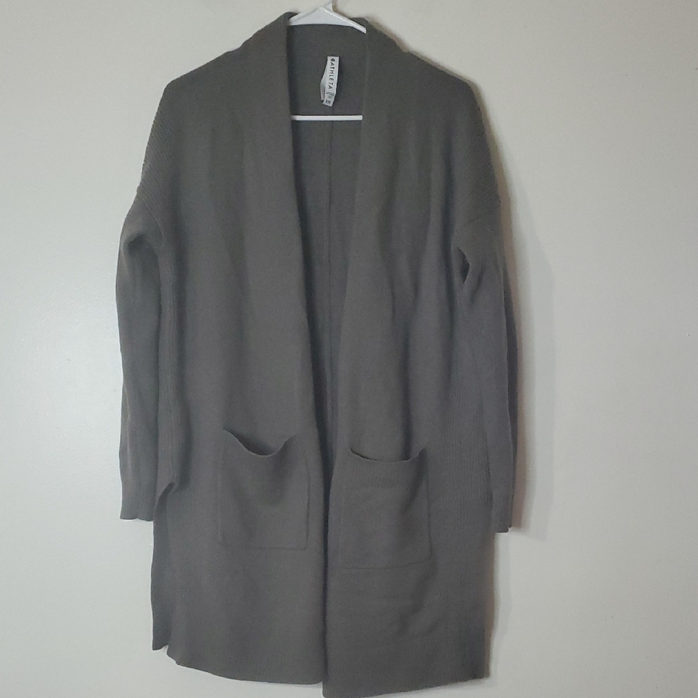 Athleta Spirit Wool Cashmere Cardigan Wrap Sweater Size XXS Coffee House